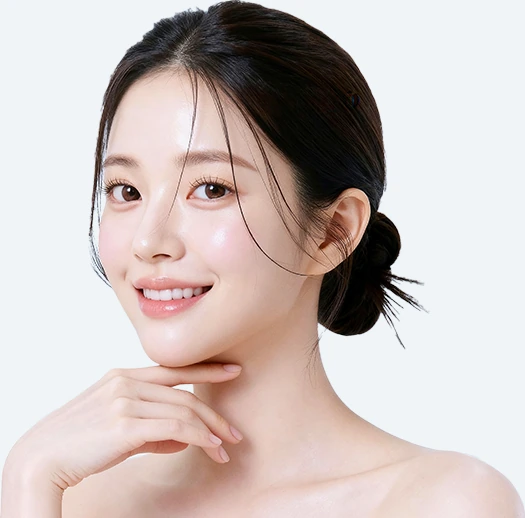 선명한 턱선을 보이는 여성 모델